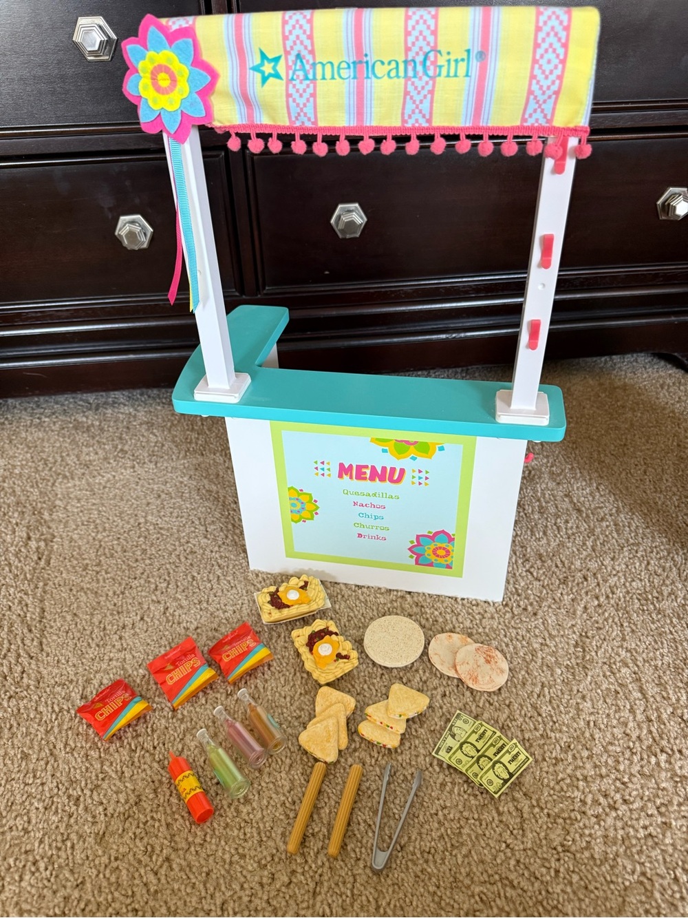 American Girl Taco Stand with accessories